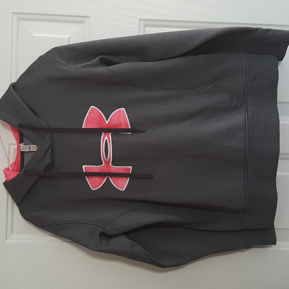 Under Armour Cold Gear Long Sleeve Pullover Hoodie Sweatshirt Gray Size SM/P
